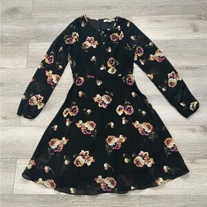 Forever 21 Black Dress with Floral Accents